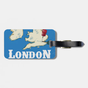 Vintage London, England Travel Poster Luggage Tag