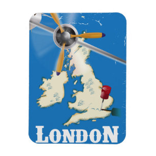Vintage London, England Travel Poster Magnet
