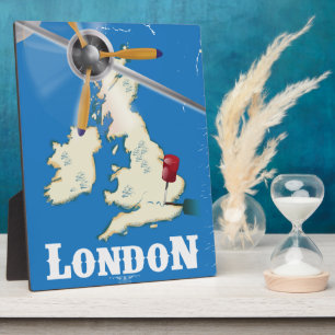 Vintage London, England Travel Poster Plaque