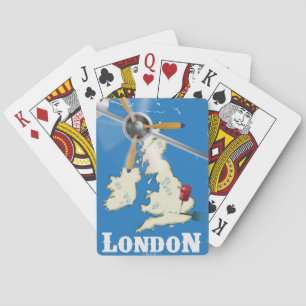 Vintage London, England Travel Poster Playing Cards