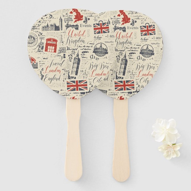Vintage London Hand Fans (Front and Back)