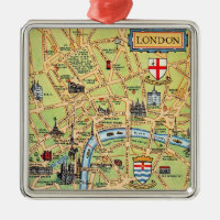 Vintage London Map Ornament
