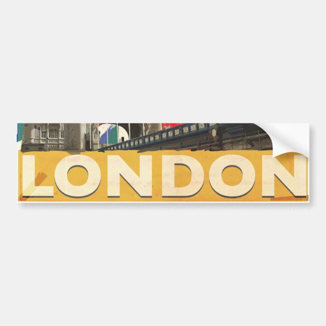 Vintage London Poster Bumper Sticker (Front)