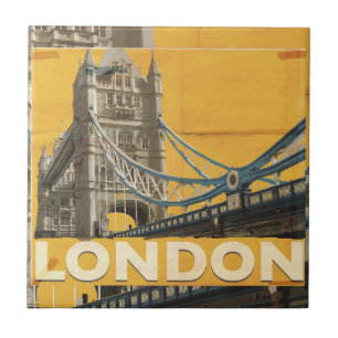 Vintage London Poster Ceramic Tile
