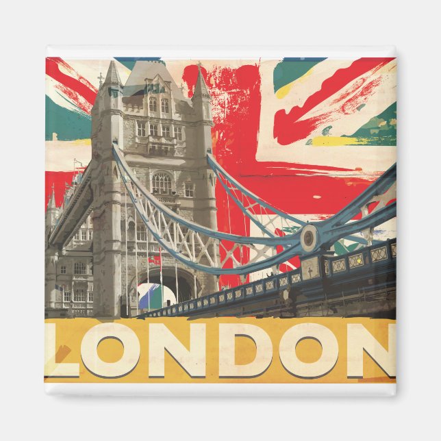 Vintage London Poster Magnet (Front)