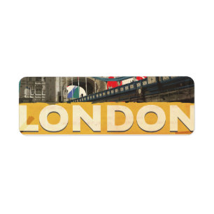 Vintage London Poster Return Address Label