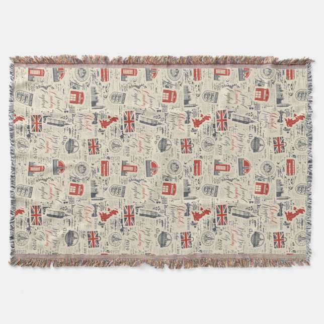 Vintage London Throw (Front)