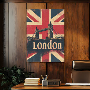 Vintage London Tower Bridge Travel Poster