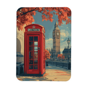 Vintage London Travel  Magnet