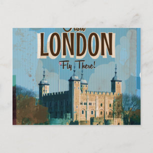 Vintage London Travel Poster Postcard