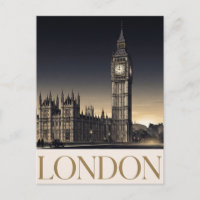 Vintage London Travel Poster with Big Ben