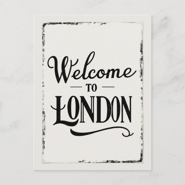 Vintage London Typography Postcard (Front)