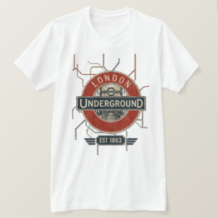 Vintage London Underground Tube Map Retro T-Shirt