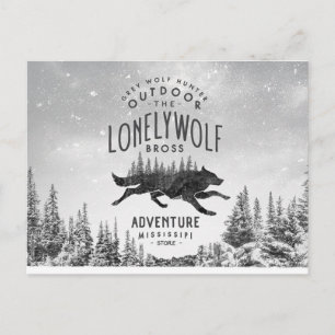 Vintage Lonely Wolf Adventure Mississipi Travel Postcard