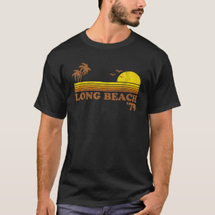 Vintage Long Beach California Retro Sunset Surfing T-Shirt