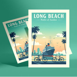 Vintage Long Beach Postcard