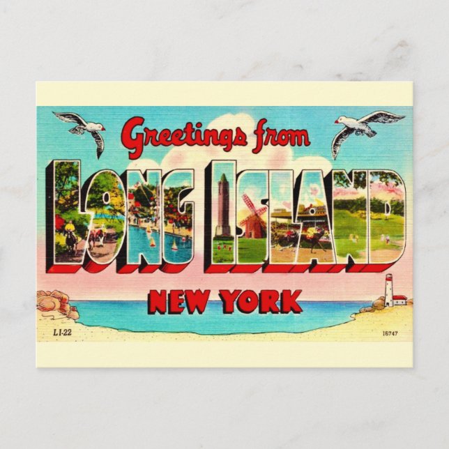 Vintage Long Island Postcard (Front)