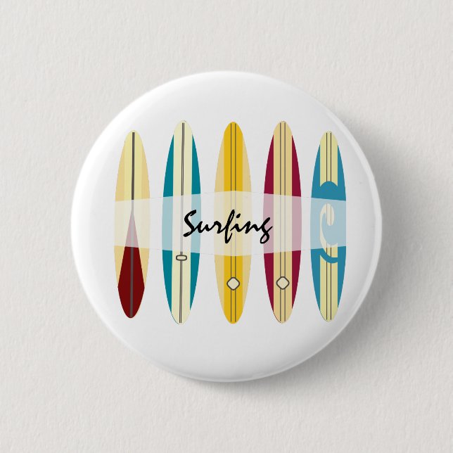 Vintage Longboards 6 Cm Round Badge (Front)