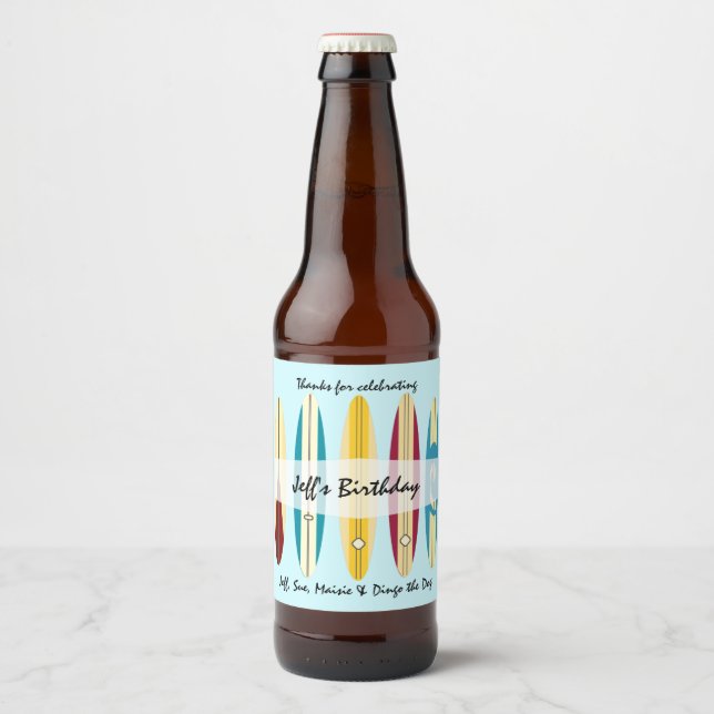 Vintage Longboards Beer Bottle Label (Front)