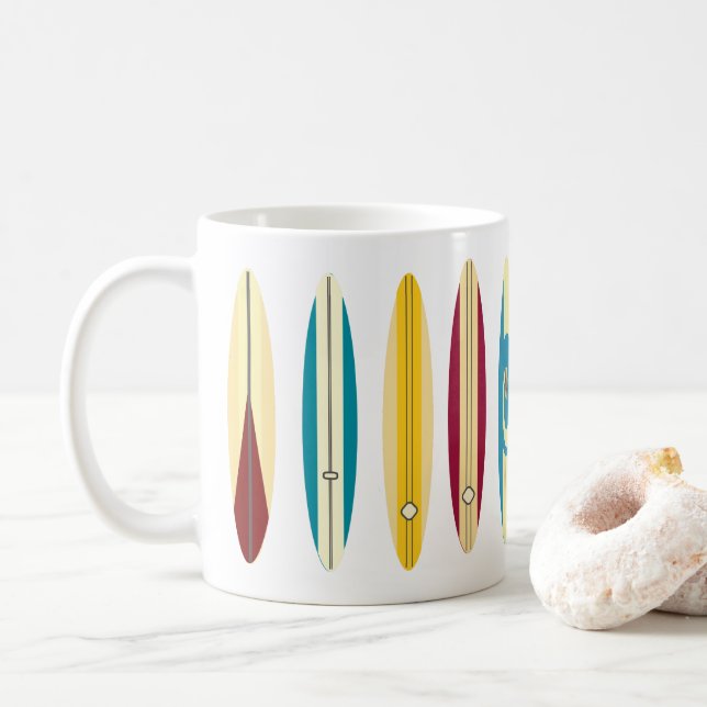 Vintage Longboards Coffee Mug (With Donut)