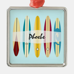 Vintage Longboards Metal Ornament