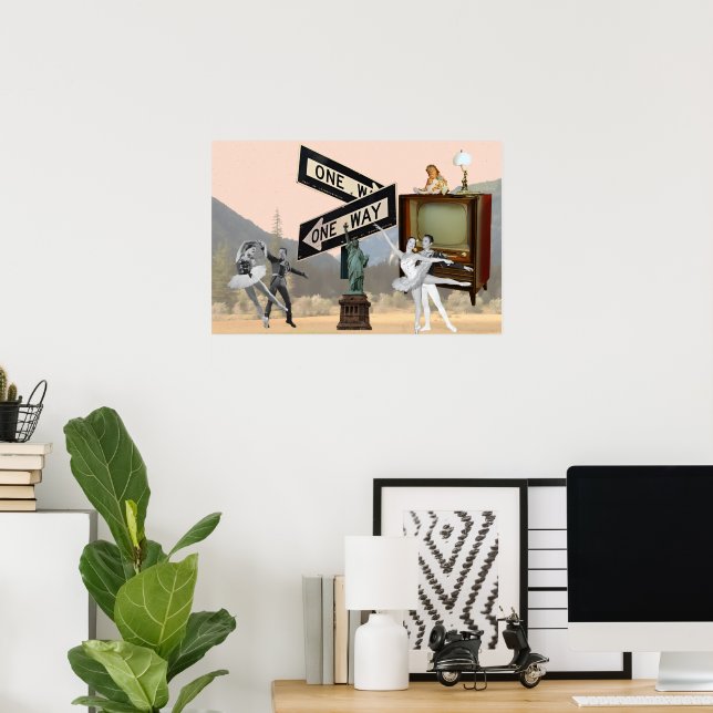 Vintage Look American Collage Poster (Home Office)