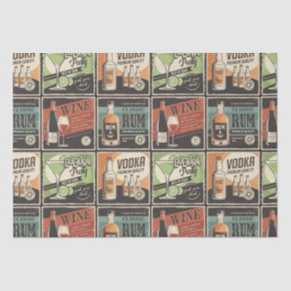 Vintage Look Bar Drink Tiles  Tissue Paper