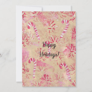 Vintage Look Candy Canes Custom Christmas Cards
