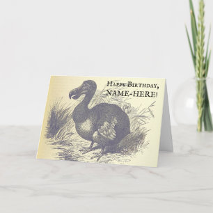 Vintage Look Dodo Bird Birthday Greeting Card