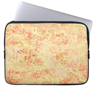 Vintage Look Flower Boom in Light Yellow Texture Laptop Sleeve