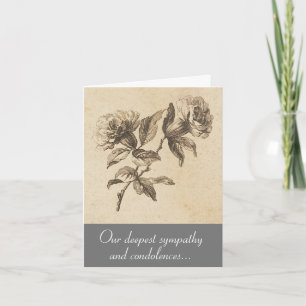 Vintage Look Flowers Sympathy Card