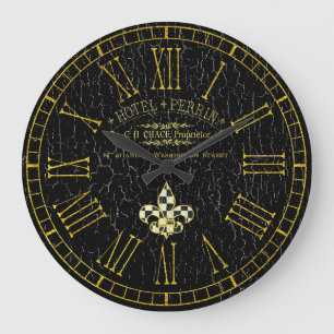 Vintage Look French Hotel Large Clock