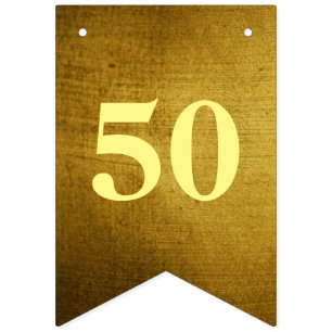 Vintage-Look gold used Bunting