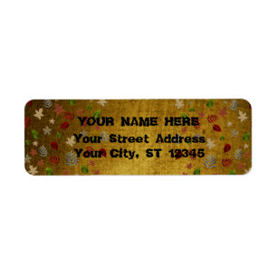 Vintage-Look gold used Return Address Label