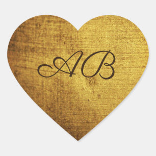 Vintage-Look gold used. Vintage Art Heart Sticker