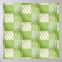 Vintage Look Green and Ecru Patchwork