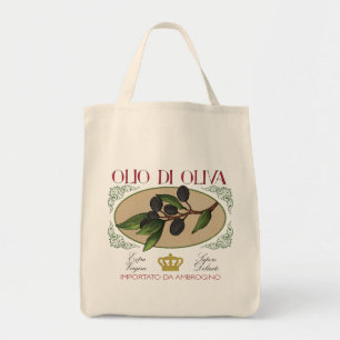 Vintage look Italian Olives Label Art Tote Bag