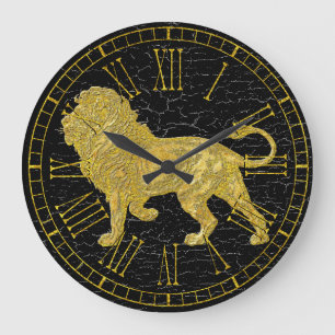 Vintage Look Lion Large Clock