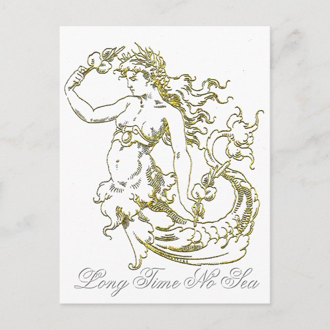Vintage Look Mermaid Personalise Postcard (Front)