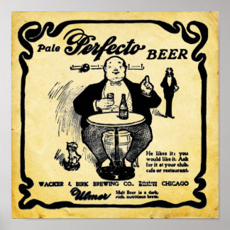 Vintage Look Pale Perfecto Beer Print