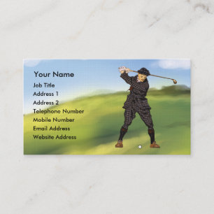 Vintage look Period Golfer Golf Business cards