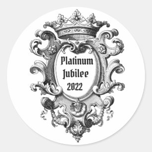 Vintage Look Platinum Jubilee 2022 Classic Round S Classic Round Sticker