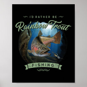 Vintage Look Rainbow Trout Fishing Gifts Poster