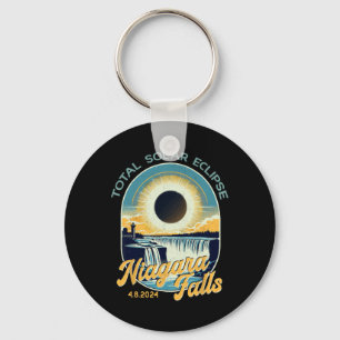 Vintage Look Total Solar Eclipse Niagara Falls Key Ring