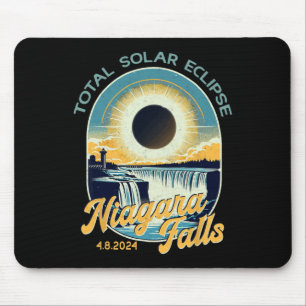 Vintage Look Total Solar Eclipse Niagara Falls Mouse Pad