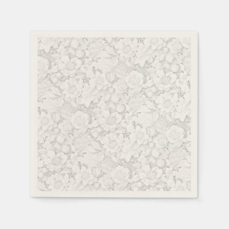 Vintage Look Wedding Floral White Lace Napkin