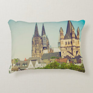Vintage looking Koelner Dom Cologne Cathedral in K Decorative Cushion