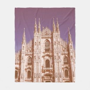 Vintage looking Milan cathedral aka Duomo di Milan Fleece Blanket