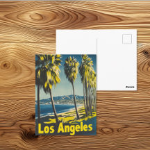Vintage Los Angeles Beach Travel Poster
