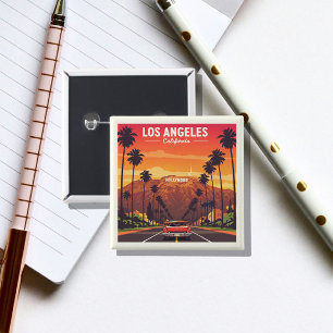 Vintage Los Angeles California 15 Cm Square Badge